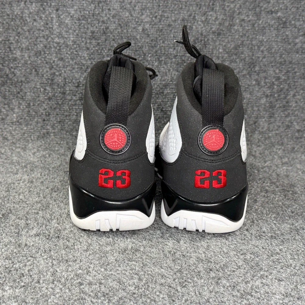 Jordan 9 Retro 2010 Shoes Men's 10 White Black Red Athletic Hooping Sneakers